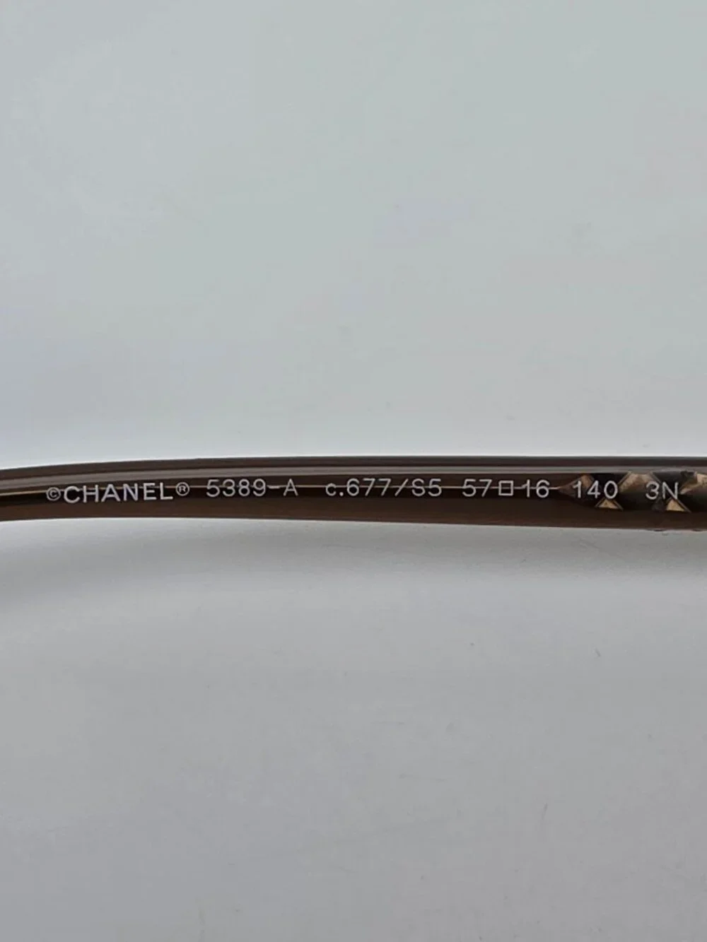 Chanel 5389-A c. 677/S5 Smoky Taupe Frame Brown Gradient Lens Sunglasses Italy